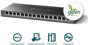 FOR-Xiaogan 16 Port Gigabit Switch | Easy Smart Managed | Plug & Play | Limited Lifetime Protection | Desktop/Wall-Mount | Sturdy Metal w/ Shielded Ports | Support QoS, Vlan, IGMP and LAG (TL-SG116E)