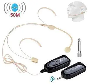 FOR-Headset Wireless Microphone Super Light 24G Wireless Headset Microphone SystemHeadset and Handheld 2 in 1160ft Rangefor Voice AmplifierPA SystemNot Support PhoneLaptop