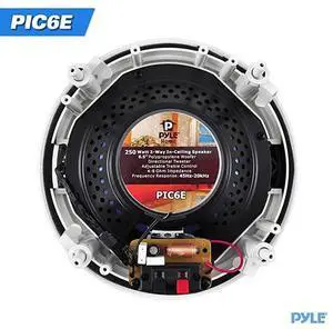 FOR-2Way InWall InCeiling Speaker System Dual 65 Inch 250W Pair of HiFi Ceiling Wall Flush Mount Speakers w 1 Silk Dome Tweeter Adjustable Treble Control For Home Theater Entertainment  PIC6E