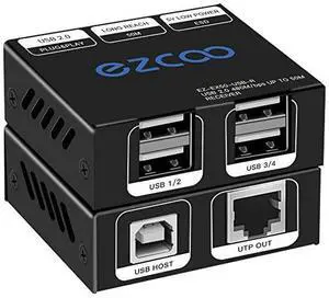 FOR-20 Extender 165ft 50m with 4Port HUB by Ethernet Cat5e Cat6 RJ45 LAN ExtensionTwo Webcams Work SyncPlug and PlaySupport WindowsMacOSAndroidLinux 15m Cable5V Power EX60