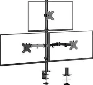 FOR-3 Monitor Desk Mount for 17 to 32 inch Screens, Fully Adjustable Triple Monitor Stand with Tilt,Swivel,Rotate, Each Arm Holds up 17.6 lbs