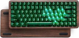 FOR-75% Mechanical Keyboard Wireless WD75 V2 Wood Gaming Keyboard 8000mAh Battery, with Translucent Clear Keycaps-POM Linear Switch