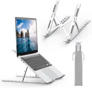 FOR-Adjustable Laptop Riser, Portable Laptop Stand with 6 Angle Adjustment for 10-17.3 Laptops, Tablets