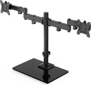 FOR-32 Inch Dual Monitor Mount for 2 Screens, Holds up to 19.8 lbs per Arm, Tilt, Swivel, Rotation, Black
