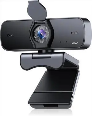 FOR-4K Webcam for PC , Auto Focus & Privacy Cover, Ultra HD 4K Streaming Camera, 2 Noise-Cancelling Mics, for Zoom, Skype, Teams, Video Calling