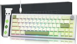 FOR-60% Gaming Mechanical Keyboard Green  Hot Swappable Gasket Mount RGB Key Board & PBT Keycaps