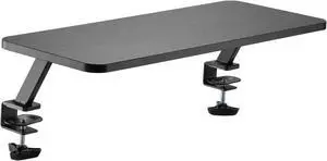 FOR-Ergonomic Mounted Computer Monitor Riser Stand, Floating Desk Shelf, Clamp On Base, 25.6" X 10.2" X 5.1", Black