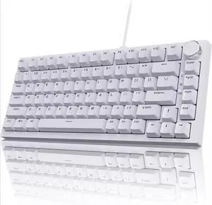 FOR-Gasket Mechanical Keyboard, 75% Wired Hot Swappable Keyboard with Volume Contro Knob, PBT Keycaps,  82 Keys Gaming Keyboard