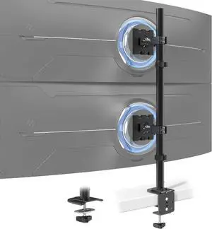FOR-Heavy Duty Dual Monitor-Arm for 17-49'' - Dual Vertically Stacked Monitor Mount, Extra Tall Ultrawide Black