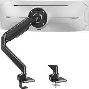 FOR-Heavy Duty Monitor Arm for 49 inches, 44 lbs Curved Screens, Ultrawide Single Monitor Desk Mount, Monitors Stand VESA Mount with Clamp & Grommet Base