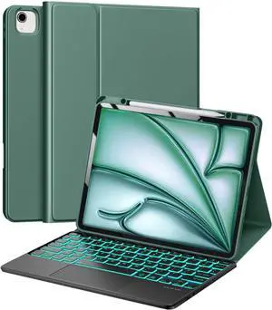 FOR-Keyboard Case for iPad Air 13 Wireless Bluetooth Backlit Keyboard with Multi-Touch Trackpad, Smart Folio Cover with Pencil Holder