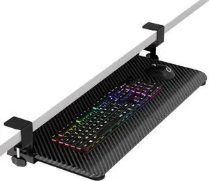 FOR-Keyboard Tray Under Desk,  25.6" (29.7" Including Clamps) x 11.8" Slide-Out Computer Drawer for Typing, Keyboard & Mouse Tray