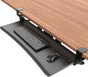 FOR-Large Keyboard Tray Under Desk - Slide Out with Sturdy C-Clip Mount System, 27 (31.2 Including Clamps) X 11.81 Put-Out Keyboard Tray Computer Drawer-Black