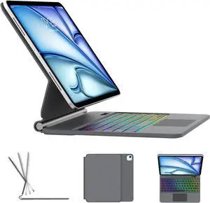 FOR-Magic Keyboard Case for iPad Air 11 inch iPad Air 5th/4th Generation Case with Keyboard, Backlit, Floating Cantilever Stand, Multi-Touch Trackpad