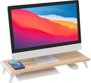 FOR-Monitor Stand Riser for Desk, 22.4" x 8.3" Larger Computer Stand for Laptop, PC, Printer, Sturdy Desktop Computer Shelf