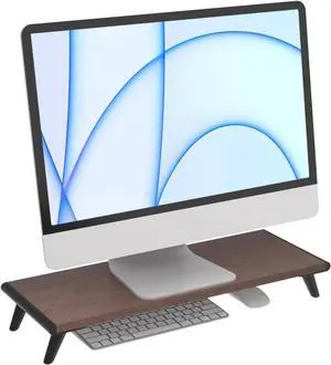 FOR-Monitor Stand Riser for Desk, 22.4" x 8.3" Larger Computer Stand for Laptop, PC, Printer, Sturdy Desktop Computer Shelf (Brown)