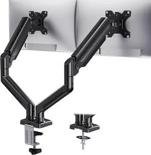 FOR-Monitors up to 32 inches, Each Arm Holds Max 22lbs, Dual Monitor Stand with Advanced System, Height-Adjustable/Tilt/Swivel/Rotate