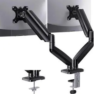 FOR-Mounts 2 Screens Up to 32 Inch, Holds 22 lbs per Arm, Dual Monitor Stand with Excellent Design, Height-Adjustable, Tilt, Swivel & Rotate