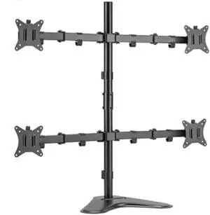 FOR-Quad Monitor Stand, 4 Monitor Mount for 13 to 32 inch Screens, Holds up to 19.8lbs Each, Fully Adjustable, Black