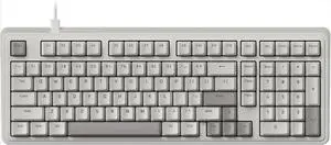 FOR-Retro Mechanical Keyboard - 101-Key Hot-Swappable Gasket Mount Wired Keyboard with Pre-Lubed Red Switches, (Grey-White)