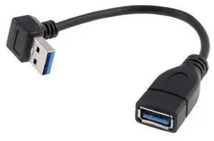 90 Degree Down Angled USB 3.0 Type-A Male to USB 3.0 Type-A Female Extension Cable 20cm 5Gbps 90 Degree Down Angled USB 3.0 Type-A Male to USB 3.0 Type-A Female Extension Cable 20cm 5Gbps