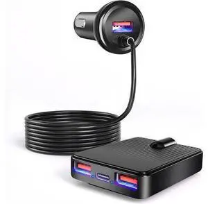 USB C Car Charger, 74W Fast Car Phone Charger PD & QC 3.0 Car Charger with 6.5ft Cable for Back Seat Charging, 4 Multi Ports Cigarette Lighter Adapter Car Charger for Smartphones, Tablet PC.. USB C Car Charger, 74W Fast Car Phone Charger PD & QC 3.0 Car Charger with 6.5ft Cable for Back Seat Charging, 4 Multi Ports Cigarette Lighter Adapter Car Charger for Smartphones, Tablet PC..