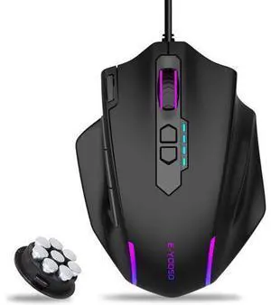 AUTYUE Large Gaming Mouse Wired, 12400 DPI, 11 Programmable Buttons, Rapid Fire Button, 5 Side Buttons, RGB Backlit, Adjustable Weights, Software Supports, Wired Mouse for PC/Mac and Laptop - Black AUTYUE Large Gaming Mouse Wired, 12400 DPI, 11 Programmable Buttons, Rapid Fire Button, 5 Side Buttons, RGB Backlit, Adjustable Weights, Software Supports, Wired Mouse for PC/Mac and Laptop - Black