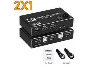 1pc Dual Monitor HDMI KVM Switch 4K 60Hz 2 Port USB HDMI 2.0 KVM Switcher 2 in 2 out Mixed Display 2 Monitors 2 Computer PC laptop(2X1) 1pc Dual Monitor HDMI KVM Switch 4K 60Hz 2 Port USB HDMI 2.0 KVM Switcher 2 in 2 out Mixed Display 2 Monitors 2 Computer PC laptop(2X1)