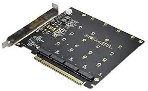 4X NVME M.2 AHCI to PCI-E Express 3.0 Gen3 X16 Raid Card with Fan VROC Raid0 Hyper Adapter Expansion Card 4X NVME M.2 AHCI to PCI-E Express 3.0 Gen3 X16 Raid Card with Fan VROC Raid0 Hyper Adapter Expansion Card