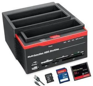 2.5"/3.5" USB 3.0 To 2 SATA Ports 1 IDE Port External HDD Hard Drive Disk Docking Station Card Reader USB3.0 Hub With OTB/OTC 2.5"/3.5" USB 3.0 To 2 SATA Ports 1 IDE Port External HDD Hard Drive Disk Docking Station Card Reader USB3.0 Hub With OTB/OTC