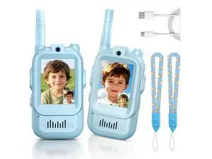 Video Walkie Talkies for Kids, Handheld 2 Pack Rechargeable Video Intercom Kids Walkies Talkies, Indoor Outdoor Toys for Family Games, Outside, Camping, Hiking for Boys Girls Ages 3-12 (Blue/Blue) Video Walkie Talkies for Kids, Handheld 2 Pack Rechargeable Video Intercom Kids Walkies Talkies, Indoor Outdoor Toys for Family Games, Outside, Camping, Hiking for Boys Girls Ages 3-12 (Blue/Blue)