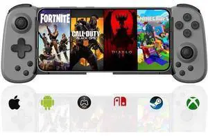 Wireless Controller for iPhone/Android/PC/iPad/Tablet/APPL Arcade MFi Games/Switch/PS4, Support Streaming on PS5/Xbox/PC Console, Cloud Gaming Gamepad Joystick - Turbo/6-Axis Gyro/Dual Motors -Grey Wireless Controller for iPhone/Android/PC/iPad/Tablet/APPL Arcade MFi Games/Switch/PS4, Support Streaming on PS5/Xbox/PC Console, Cloud Gaming Gamepad Joystick - Turbo/6-Axis Gyro/Dual Motors -Grey