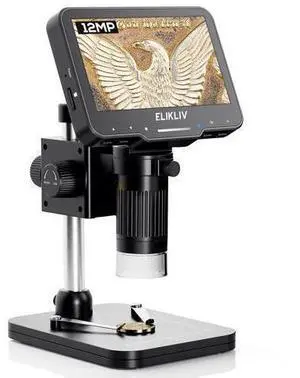 Coin Microscope for Adults: 4.3'' LCD Digital Microscope 1000x with 8 Adjustable LED Lights, PC View Compatible with Windows/MacBook, EDM4 Max Coin Microscope for Adults: 4.3'' LCD Digital Microscope 1000x with 8 Adjustable LED Lights, PC View Compatible with Windows/MacBook, EDM4 Max