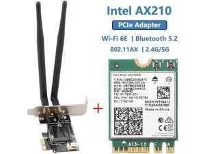 Desktop Wi-Fi 6 Intel AX210 PCIe WiFi Adapter Bluetooth 5.2 3000Mbps 802.11ax AX210NGW Wireless Wifi 6E Card Windows 10 Linux Desktop Wi-Fi 6 Intel AX210 PCIe WiFi Adapter Bluetooth 5.2 3000Mbps 802.11ax AX210NGW Wireless Wifi 6E Card Windows 10 Linux