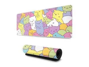 Kawaii Cats Gaming Mouse Pad XL Extended Large Mouse Mat Desk Pad Stitched Edges Mousepad Long Non-Slip Rubber Base Mice Pad 31.5 X 11.8 Inch Kawaii Cats Gaming Mouse Pad XL Extended Large Mouse Mat Desk Pad Stitched Edges Mousepad Long Non-Slip Rubber Base Mice Pad 31.5 X 11.8 Inch