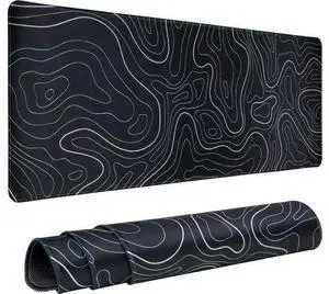 Gaming Mouse Pad Large 31.5 x 11.8in Topographic Keyboard Mousepad for Non-Slip Base and Stitched Edge, Extended Desk Pad XL Desk Mat (Black) Gaming Mouse Pad Large 31.5 x 11.8in Topographic Keyboard Mousepad for Non-Slip Base and Stitched Edge, Extended Desk Pad XL Desk Mat (Black)