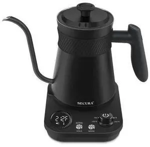 Electric Gooseneck Kettle, 5 Variable Presets for Coffee Tea Brewing, 100% Stainless Steel Inner Tea/Coffee Kettle with 1.5H Keep Warm, 1200 Watt Quick Heating Pot, 0.8L, Matt Black Electric Gooseneck Kettle, 5 Variable Presets for Coffee Tea Brewing, 100% Stainless Steel Inner Tea/Coffee Kettle with 1.5H Keep Warm, 1200 Watt Quick Heating Pot, 0.8L, Matt Black