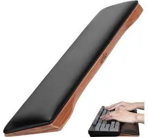 Keyboard Wrist Rest Ergonomic Memory Foam Wrist Pad with PU Leather & Wooden Base Non-Slip and Easy-to-Clean Design Wrist Support for Mechanical Keyboard Gaming & Office Use (Black) Keyboard Wrist Rest Ergonomic Memory Foam Wrist Pad with PU Leather & Wooden Base Non-Slip and Easy-to-Clean Design Wrist Support for Mechanical Keyboard Gaming & Office Use (Black)