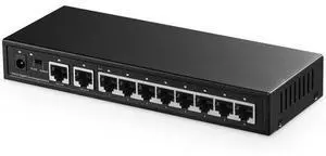 Binardat 10 Port Gigabit Ethernet Switch, 8 Ports 100/1000Mbps, 2 Gigabit Uplink, Support Vlan, Metal Case Unmanaged Plug and Play Binardat 10 Port Gigabit Ethernet Switch, 8 Ports 100/1000Mbps, 2 Gigabit Uplink, Support Vlan, Metal Case Unmanaged Plug and Play