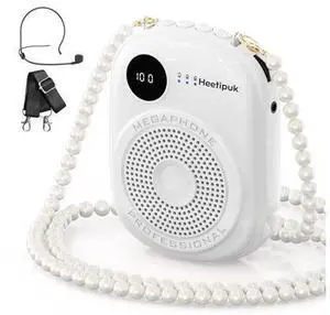 Portable Voice Amplifier Wired Microphone and Speaker,PA System Voice Amplifier with Mic Headset for Teachers,Speech,Tour Guides,Coaches,Yoga, Fitness Instructors Bluetooth 5.0 TF Card (White) Portable Voice Amplifier Wired Microphone and Speaker,PA System Voice Amplifier with Mic Headset for Teachers,Speech,Tour Guides,Coaches,Yoga, Fitness Instructors Bluetooth 5.0 TF Card (White)
