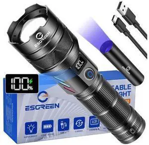 Rechargeable Flashlights 10000 High Lumens, Long Range 5000ft, Super Bright LED Flashlight USB C, High Powerd Multi-functional Heavy Duty Strong Flash Light High Beam, For Emergency Home Camping Rechargeable Flashlights 10000 High Lumens, Long Range 5000ft, Super Bright LED Flashlight USB C, High Powerd Multi-functional Heavy Duty Strong Flash Light High Beam, For Emergency Home Camping
