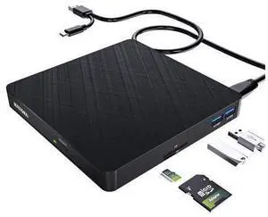 External CD/DVD Drive for Laptop (USB 3.0 & USB-C): 8X DVD/24X CD Burner Writer - Portable DVD Player for Laptop - Plug & Play External CD Drive for PC Desktop Windows 11 10 8 7 MacOS Linux External CD/DVD Drive for Laptop (USB 3.0 & USB-C): 8X DVD/24X CD Burner Writer - Portable DVD Player for Laptop - Plug & Play External CD Drive for PC Desktop Windows 11 10 8 7 MacOS Linux