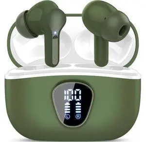 Wireless Earbuds Bluetooth 5.4 Headphones HiFi Stereo Bluetooth Earbuds with ENC Noise Cancelling Mic IP7 Waterproof in Ear Earphones 48H LED Display Ear buds for Pad Workout Sports Retro Green Wireless Earbuds Bluetooth 5.4 Headphones HiFi Stereo Bluetooth Earbuds with ENC Noise Cancelling Mic IP7 Waterproof in Ear Earphones 48H LED Display Ear buds for Pad Workout Sports Retro Green