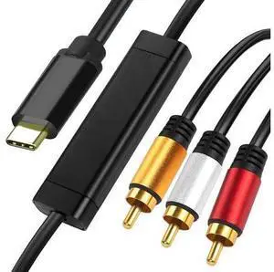 USB C to RCA 10FT Adapter 1080P 10FT Active Type C to 3RCA Converter Male USB C to 3-RCA Out Lead Video Adattatore Cord for Laptop Computer Projector USB C to RCA 10FT Adapter 1080P 10FT Active Type C to 3RCA Converter Male USB C to 3-RCA Out Lead Video Adattatore Cord for Laptop Computer Projector