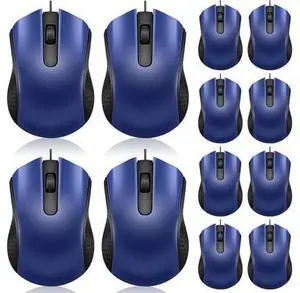 12 Pcs Wired Computer Mouse Bulk Cord USB Computer Mice Ergonomic Wired Mouse for Pcs Computers Laptops Gaming Office Home Supplies(Blue) 12 Pcs Wired Computer Mouse Bulk Cord USB Computer Mice Ergonomic Wired Mouse for Pcs Computers Laptops Gaming Office Home Supplies(Blue)