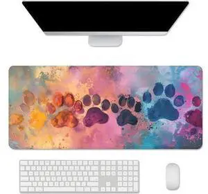 Cute Dog Paw Print Mouse Pad Desk Mat Large Mouse Pads Desk Pad Full Size Mouse Pad Gaming Mousepad Mouse Mat with Stitched Edge - Non-Slip Rubber Base for Office Computer Keyboard Laptop Cute Dog Paw Print Mouse Pad Desk Mat Large Mouse Pads Desk Pad Full Size Mouse Pad Gaming Mousepad Mouse Mat with Stitched Edge - Non-Slip Rubber Base for Office Computer Keyboard Laptop