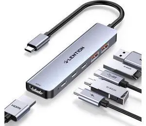 USB C Hub 6-in-1 Multiport Adapter with 10Gbps Data Transfer 2xUSB-C & 2xUSB-A 4K@60Hz HDMI 100W PD Charging for MacBook Pro/Air iPad iPhone & More Stable Driver 3.0 Gray (CE37) USB C Hub 6-in-1 Multiport Adapter with 10Gbps Data Transfer 2xUSB-C & 2xUSB-A 4K@60Hz HDMI 100W PD Charging for MacBook Pro/Air iPad iPhone & More Stable Driver 3.0 Gray (CE37)