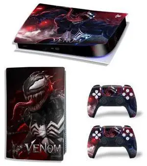 Venom Vinyl Skin Sticker For PS5Digital PS5 Game Console Game Handle Full Protective Film(TN-PS5Digital-10275) Venom Vinyl Skin Sticker For PS5Digital PS5 Game Console Game Handle Full Protective Film(TN-PS5Digital-10275)