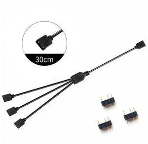 ARGB 5V 3Pin Extension Cable Adapter 30cm 1 To 1 2 3 4 5 12v 4pin RGB Splitter Cable(5V 1 to 3)(12V) ARGB 5V 3Pin Extension Cable Adapter 30cm 1 To 1 2 3 4 5 12v 4pin RGB Splitter Cable(5V 1 to 3)(12V)