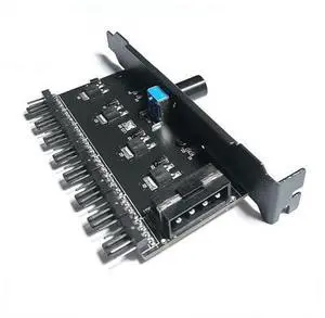 8 Channel Cooling Fan Control Hub Speed Regulator Controller For CPU PC Computer Case HDD VGA PWM PCI Bracket Power SATA/IDE(IDE) 8 Channel Cooling Fan Control Hub Speed Regulator Controller For CPU PC Computer Case HDD VGA PWM PCI Bracket Power SATA/IDE(IDE)